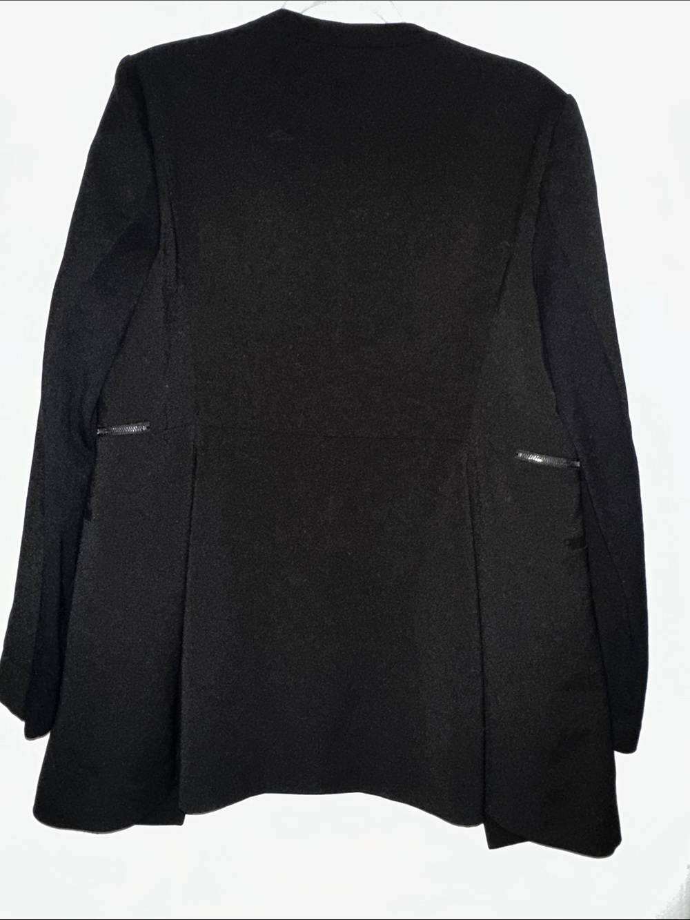 BCBGMaxAzria Black Open-Front Blazer with Zip Detail - Picture 3 of 6